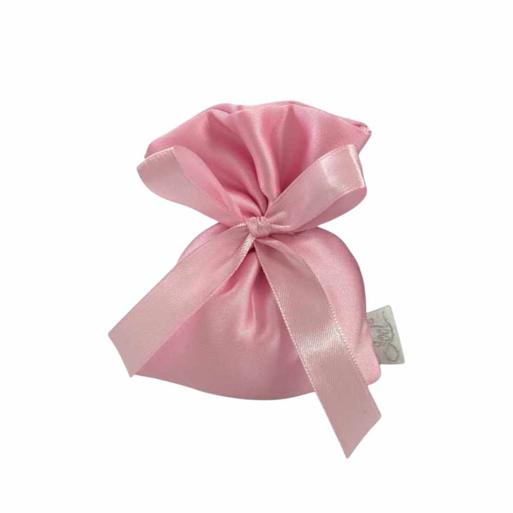 Sacchetto portaconfetti raso rosa made in italy
