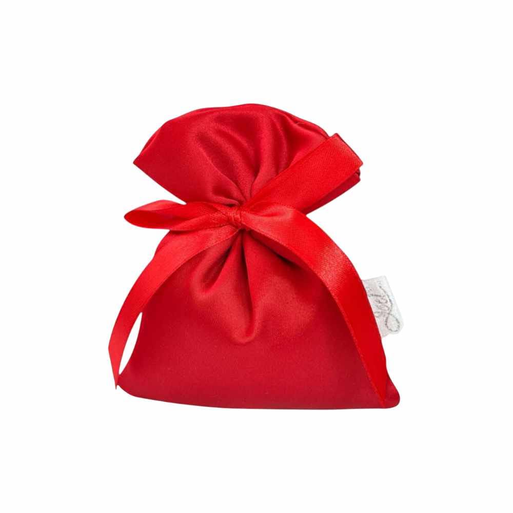 Sacchetto portaconfetti raso rosso made in italy