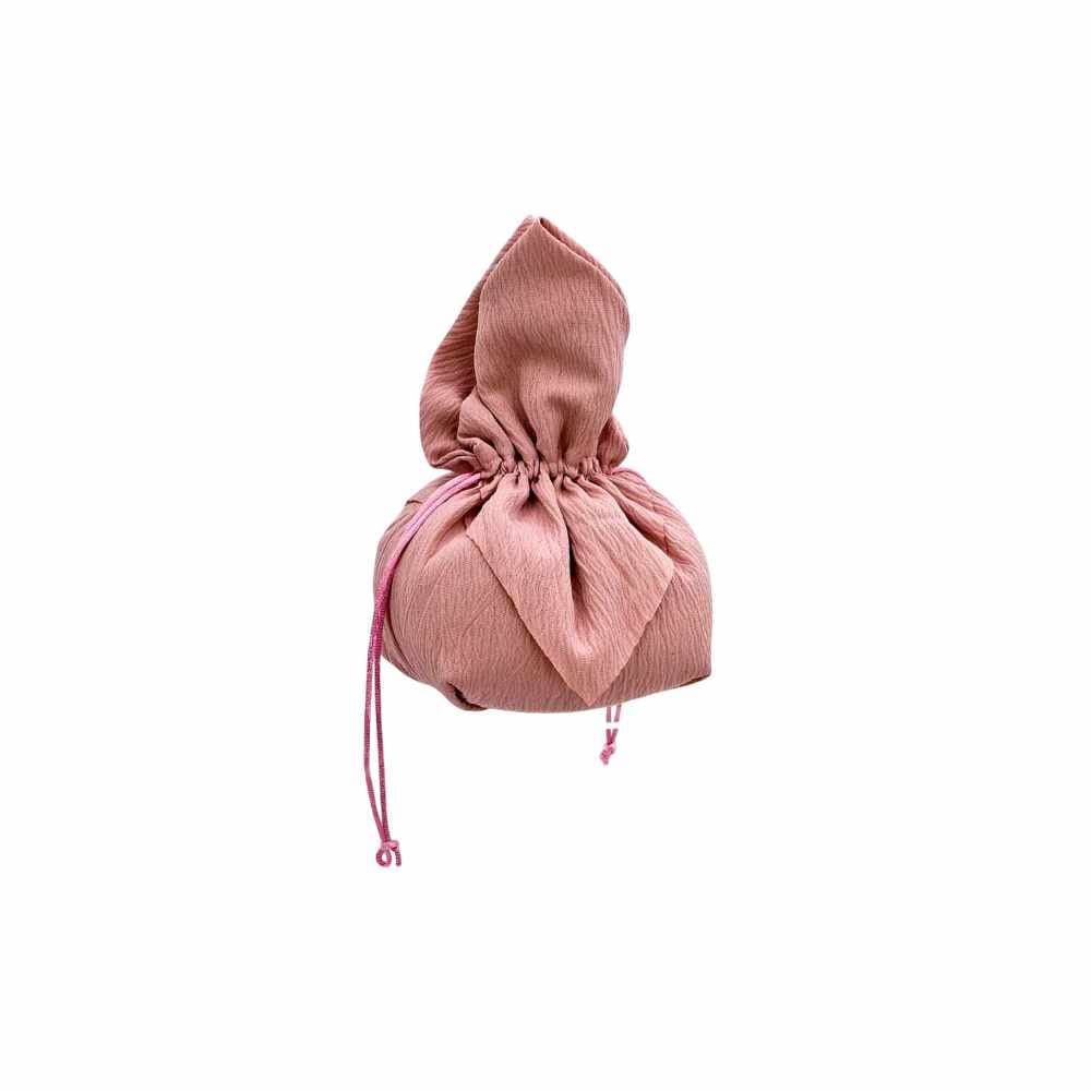 Sacchetto portaconfetti grande tessuto rosa antico. Misure 21x18, accessorio elegante e raffinato ideale per ogni tipo di evento