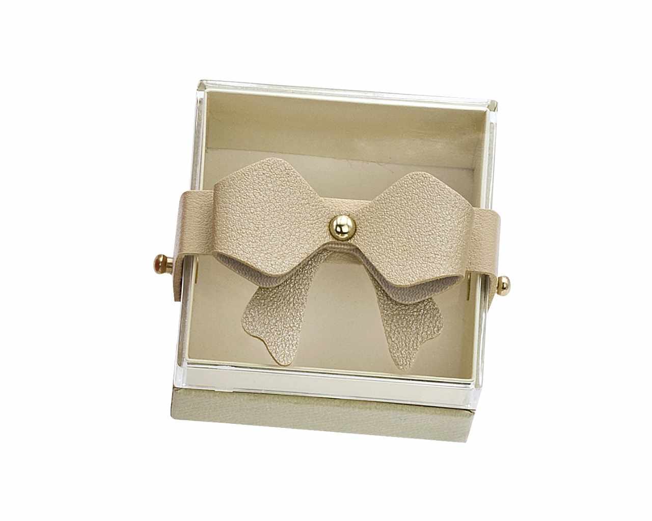 Scatola portaconfetti piccola beige in cartone e plexi