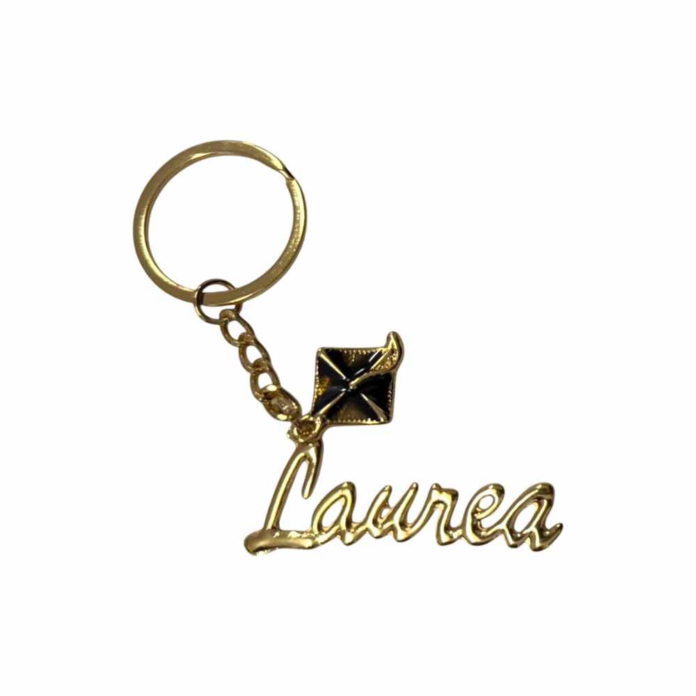 Bomboniera Portachiavi Scritta Laurea Oro