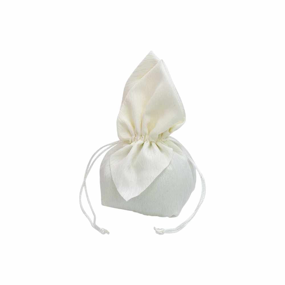 Sacchetto portaconfetti medio tessuto avorio. Misure 18x14, accessorio elegante e raffinato ideale per ogni tipo di evento