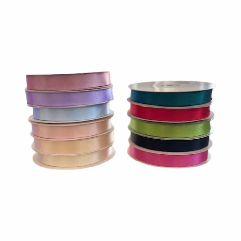 Nastro doppio raso 15mm bianco per confezionare sacchetti, bomboniere e articoli da regalo