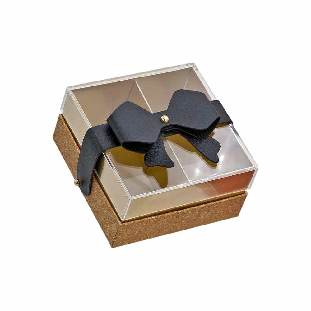 Scatola portaconfetti piccola champagne in cartone e plexi