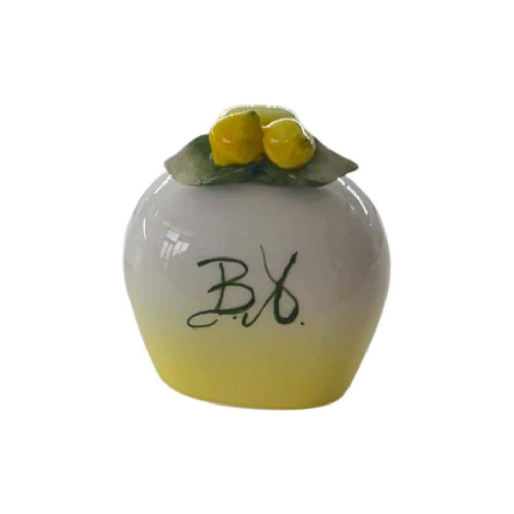 Campanella in ceramiche con decoro limoni e iniziali personalizzate