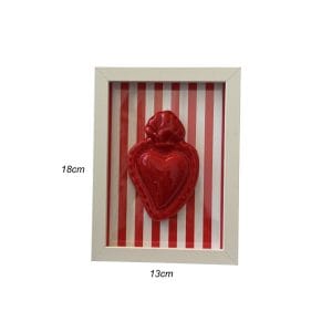 Cornice con cuore sacro in porcellana rosso