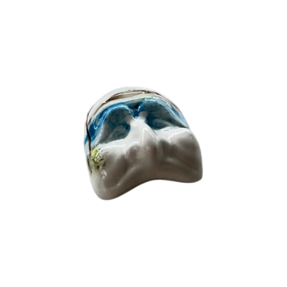 Maschera piccola in porcellana con decoro Napoli misure 5,5x6,5cm