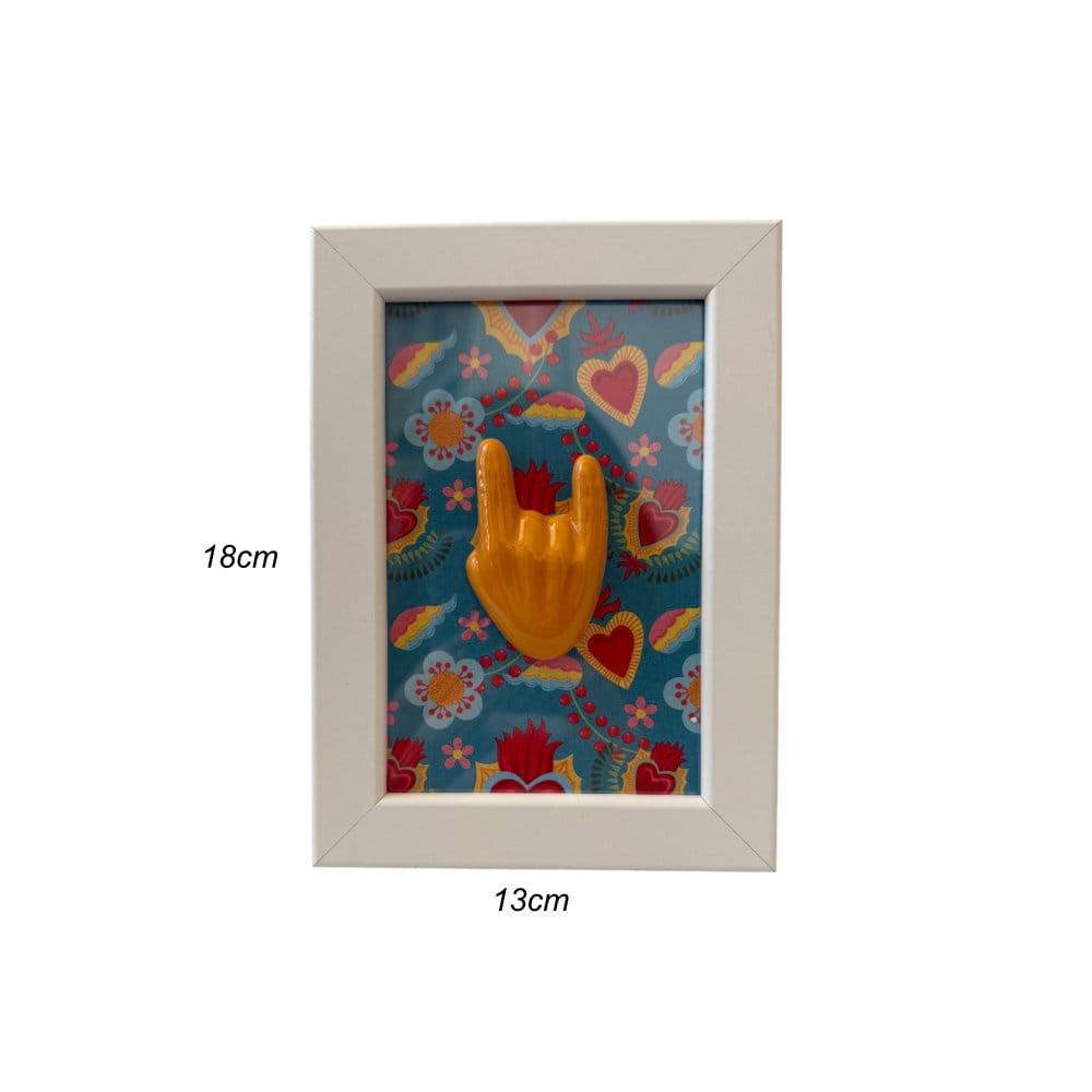 Cornice con corna arancio misure 13x18cm