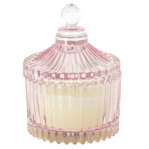 Bomboniera Scatolina in Vetro Rigato Piccola con Coperchio