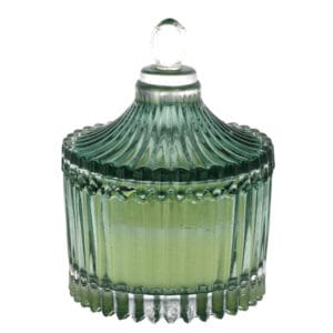 Bomboniera Scatolina in Vetro Rigato Piccola con Coperchio