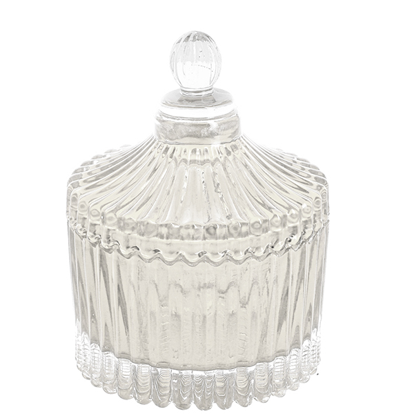 SCATOLA TRASPARENTE VETRO RIGATO GRANDE