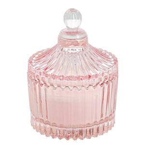 Bomboniera Scatola in Vetro Rigato Grande con Coperchio