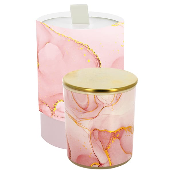 Candela con coperchio completa di scatola Rosa