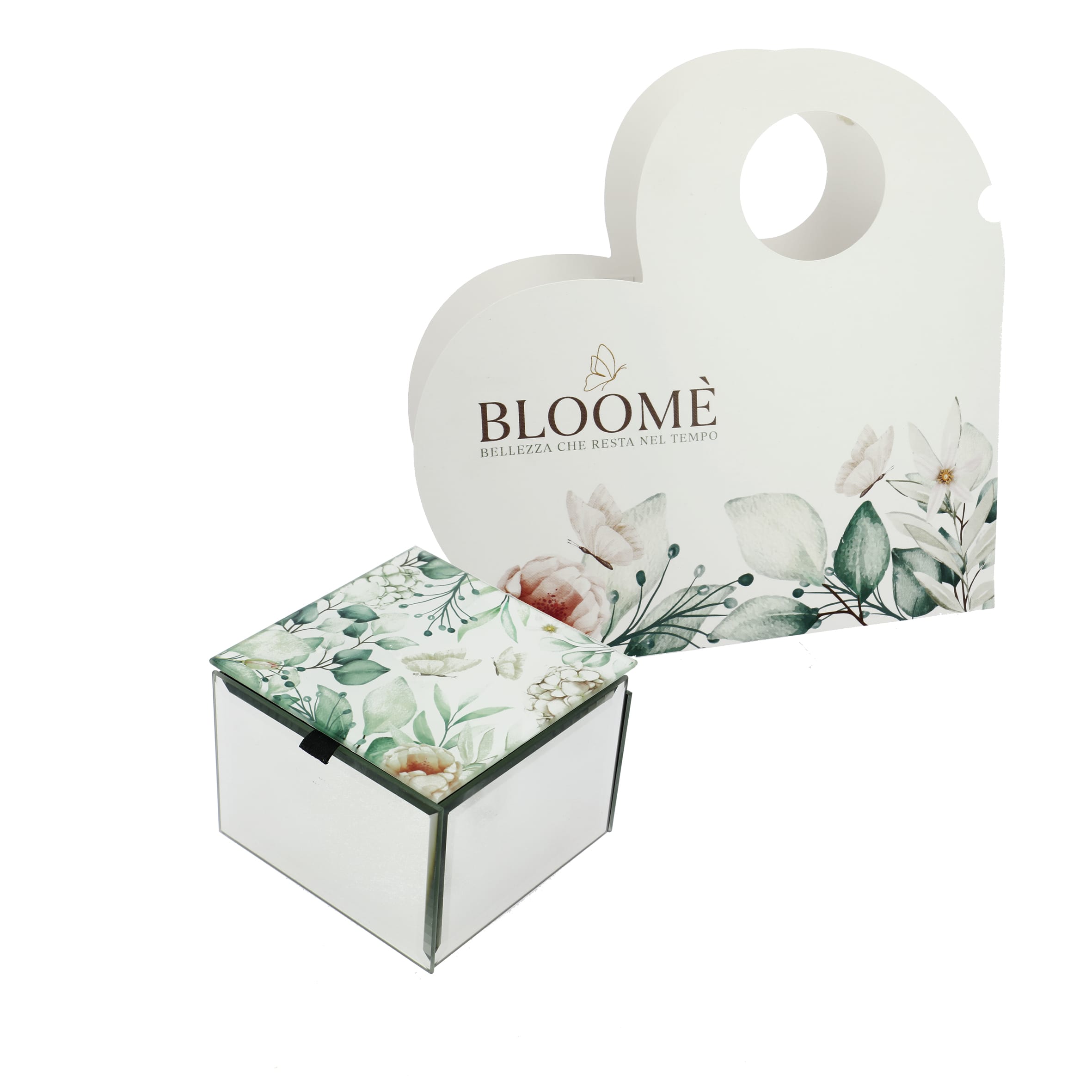 Cofanetto quadrato Bloomè Botanic Ortensie verde 9x9 h. 7 con astuccio
